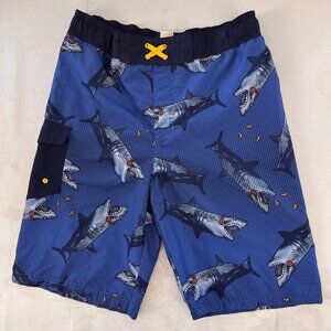 Cat & Jack Board Shorts Youth Boys XL 16 Blue Shark Swim Wear Pockets Mesh Lined
